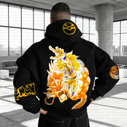 Unisex Anime Inspired Vintage Plush Hoodie