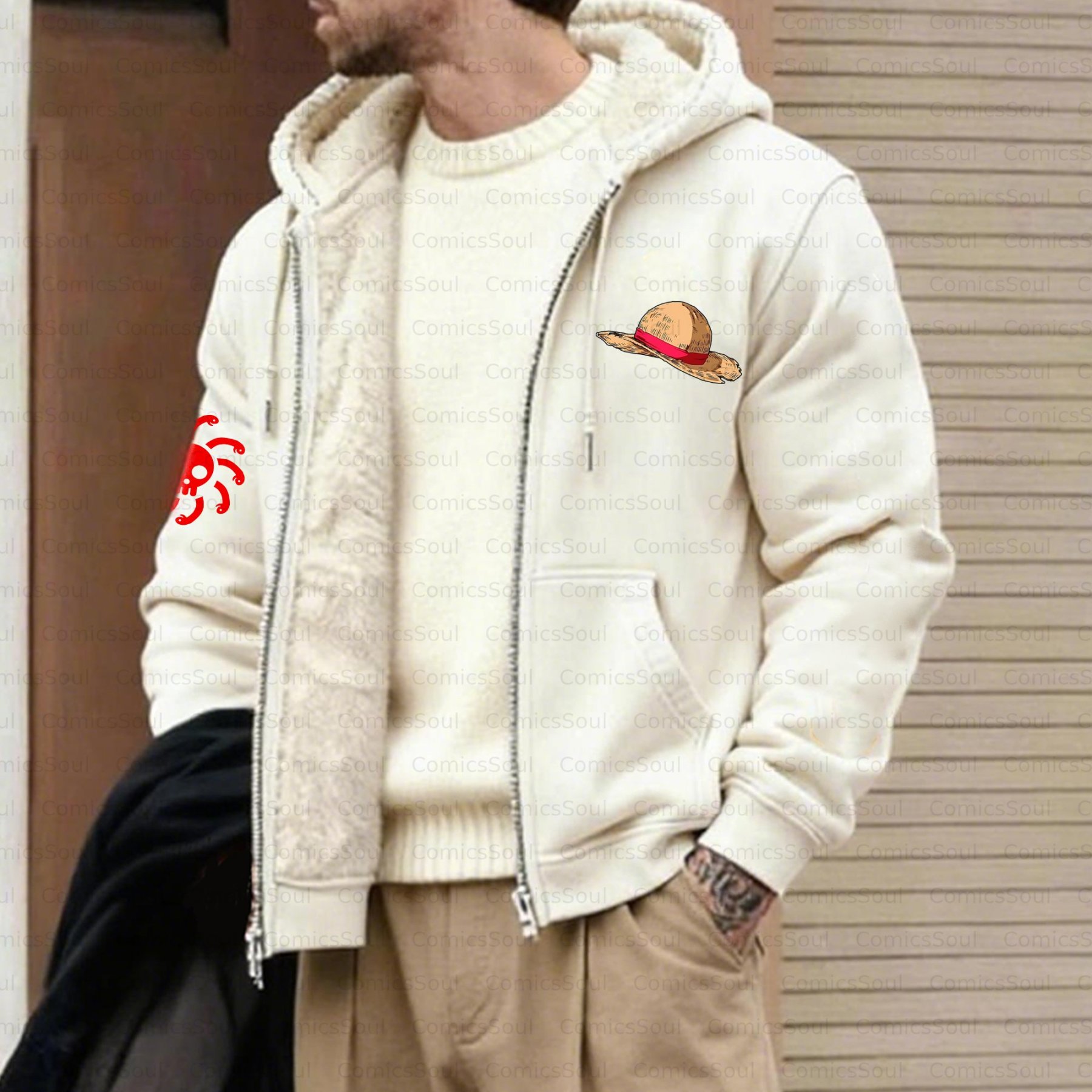 Unisex Graphic Streetwear Vintage Zipper Cardigan Plush Hoodie