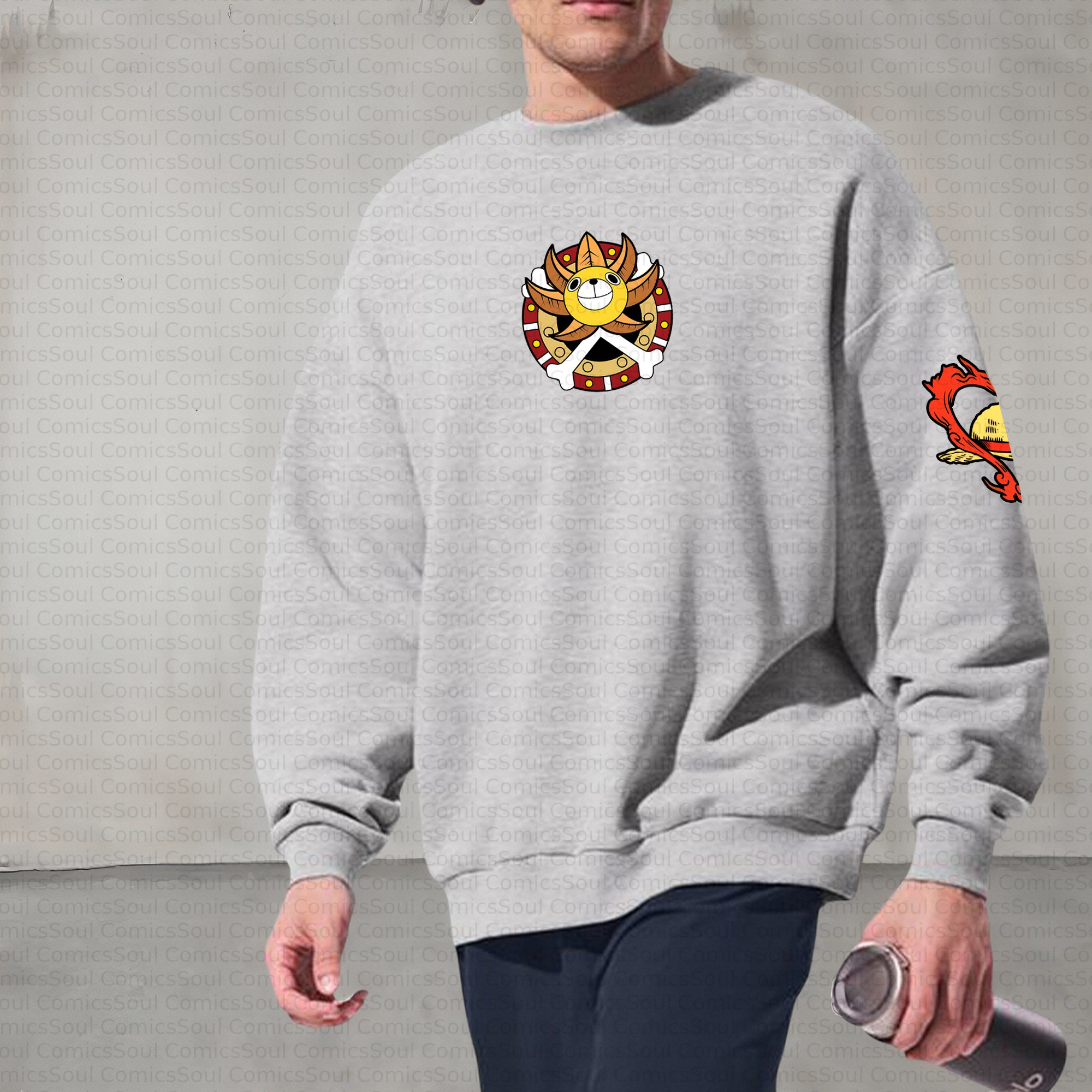 Plus Velvet Unisex Anime Inspired Vintage Sweatshirt