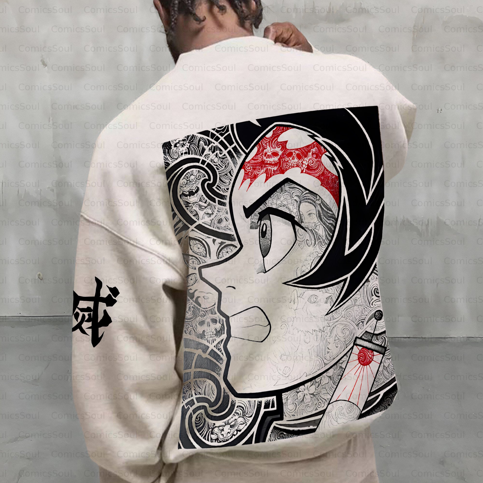 Plus Velvet Unisex Anime Inspired Vintage Sweatshirt