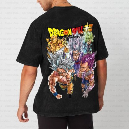 Unisex Anime Inspired Vintage Washed T-shirt