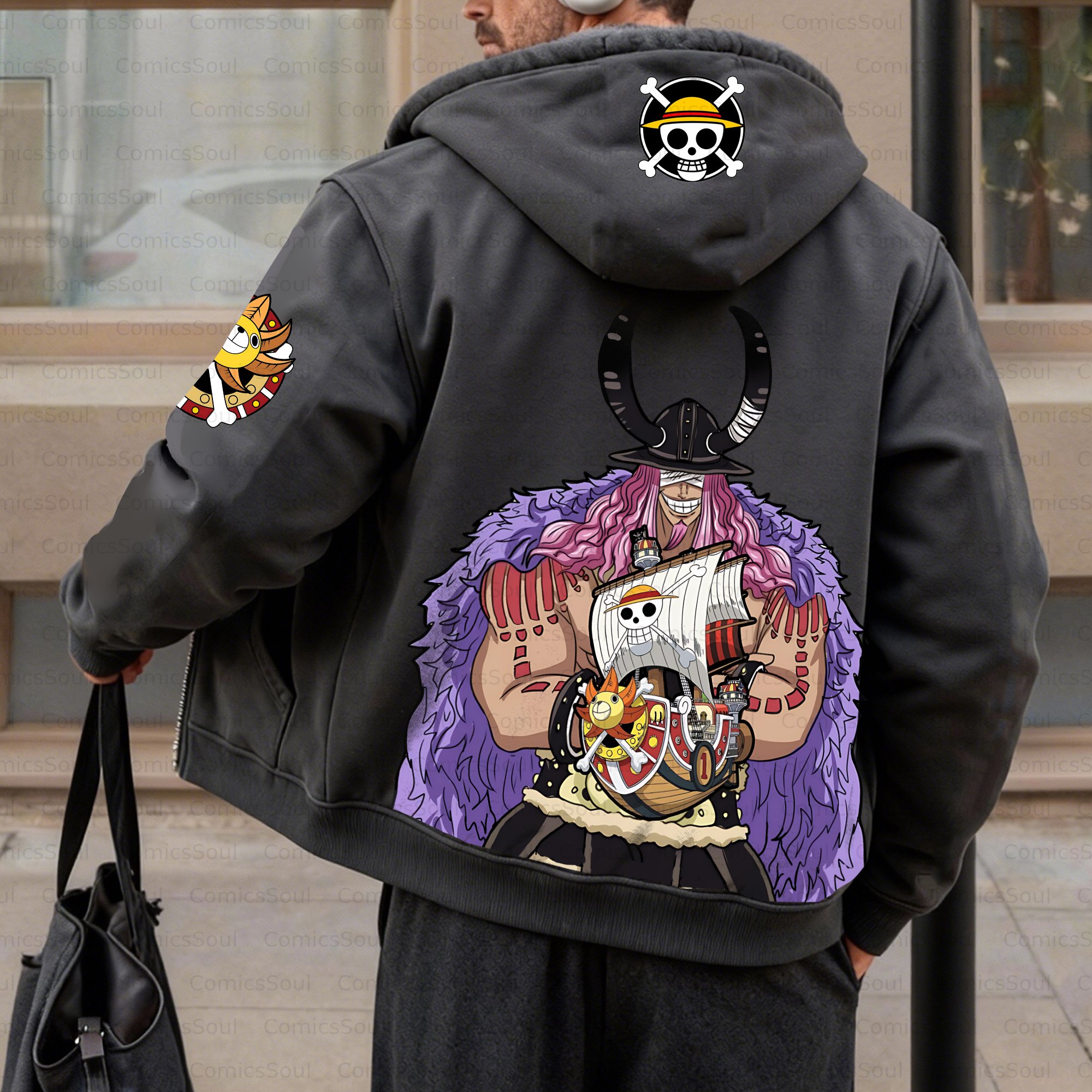 Unisex Graphic Streetwear Vintage Zipper Cardigan Plush Hoodie