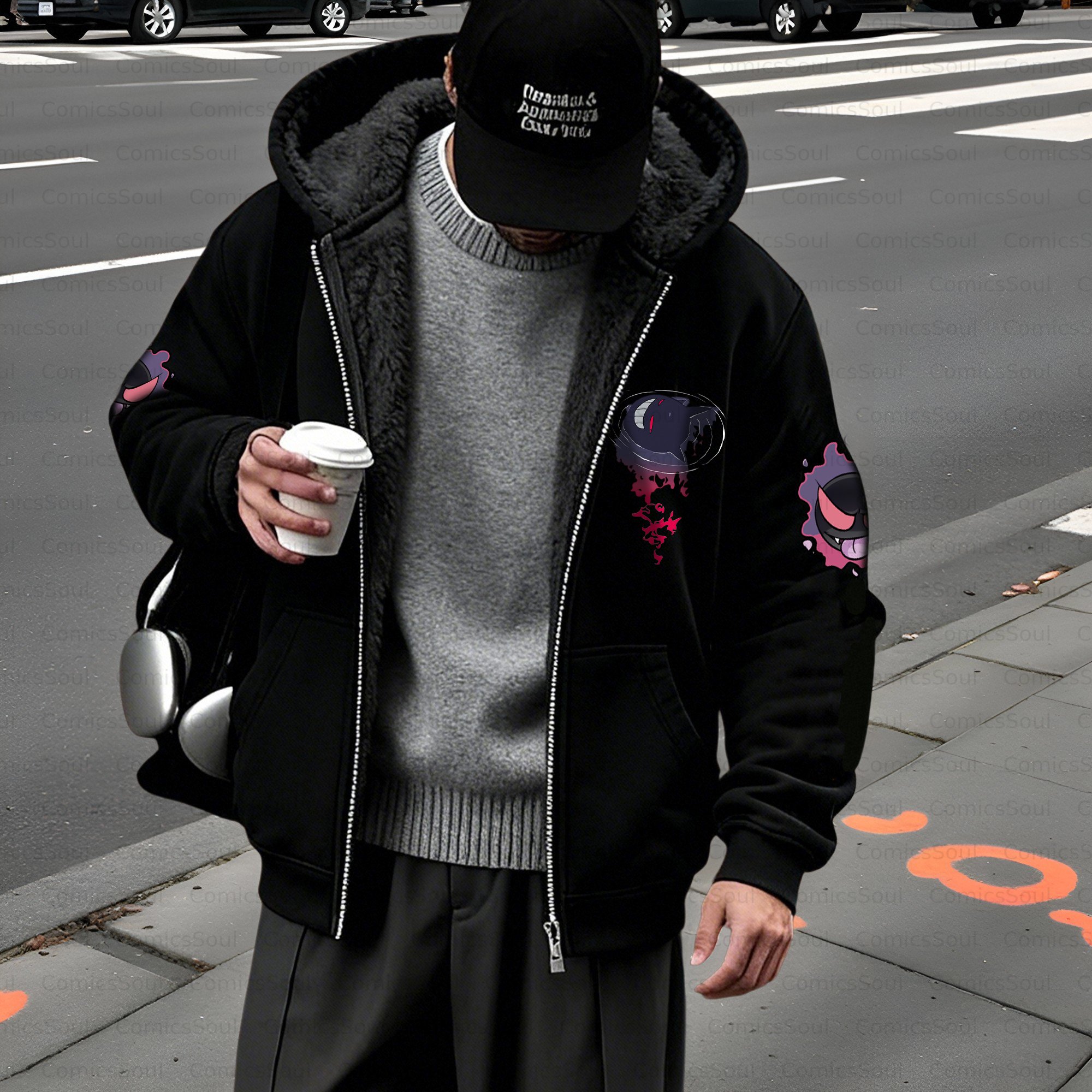 Unisex Graphic Streetwear Vintage Zipper Cardigan Plush Hoodie