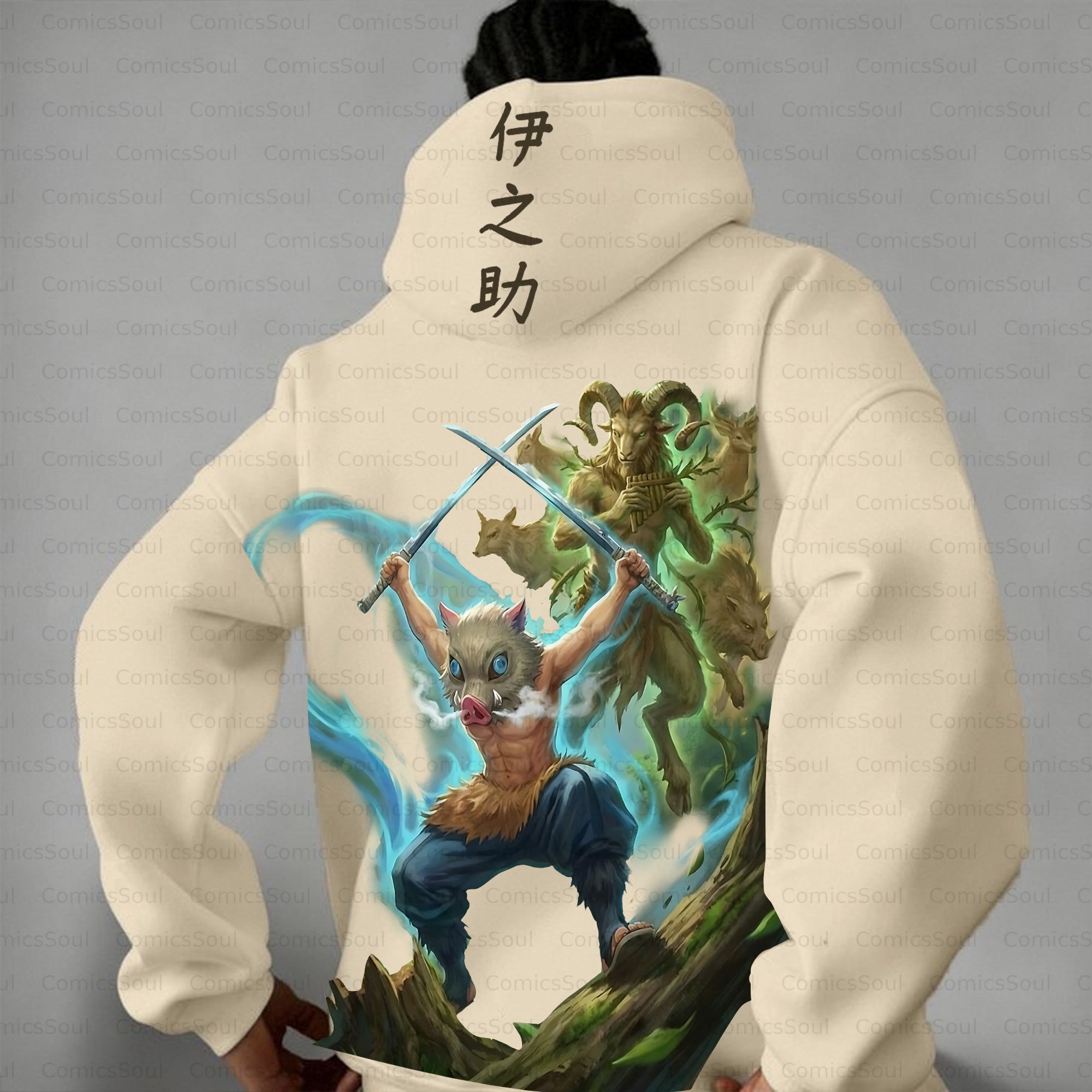 Plus Velvet Unisex Anime Graphic Streetwear Vintage Hoodie