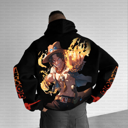 Unisex Graphic Anime Inspired Vintage Plush Hoodie