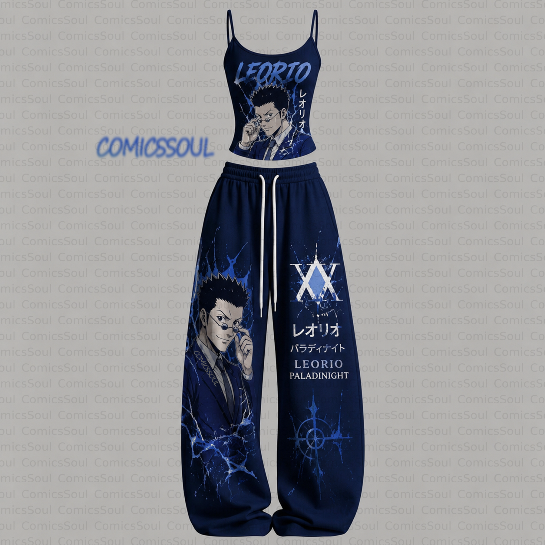 HUNTER×HUNTER Top & Elasticated Trousers Two-Piece Set