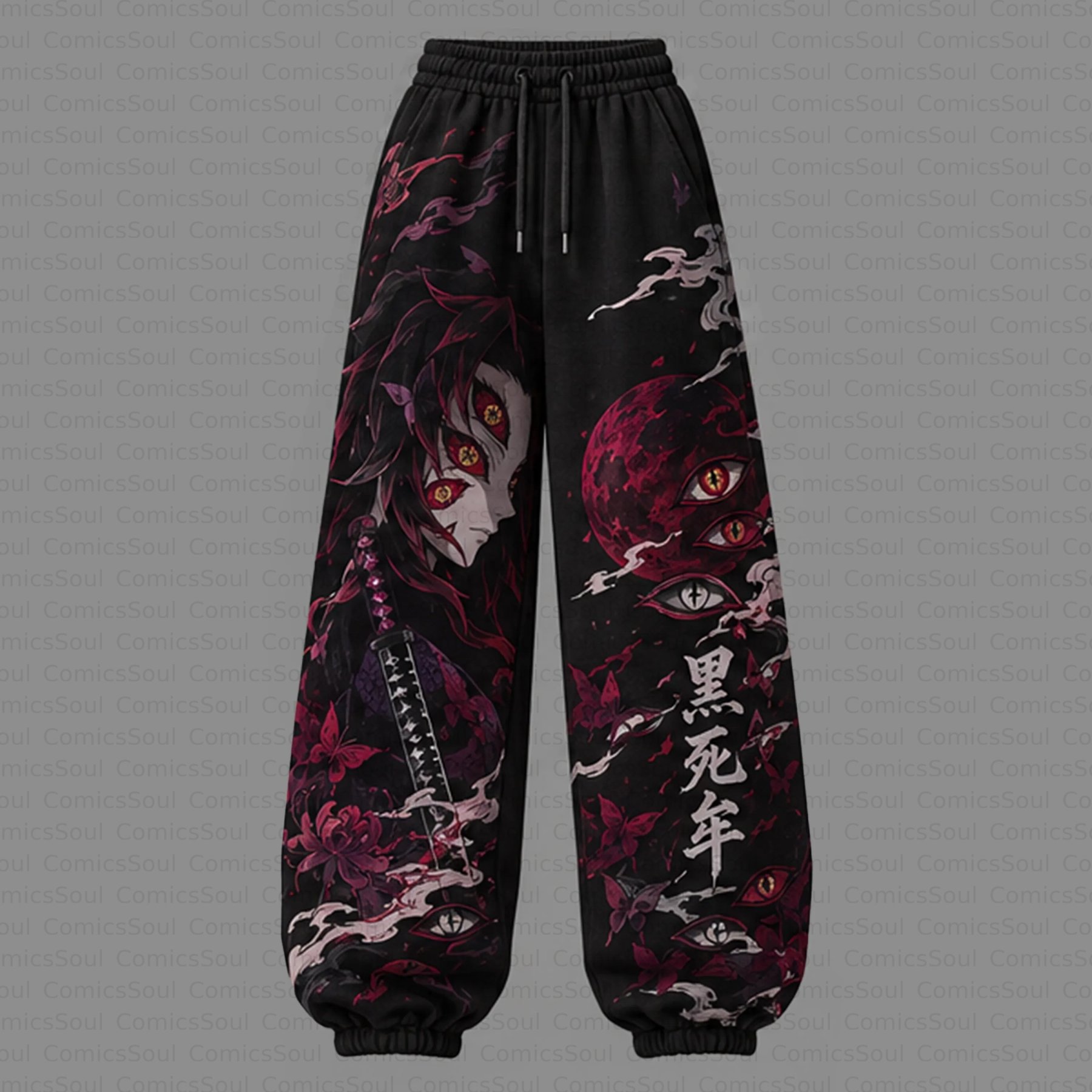Demon Slayer Cropped Long Sleeve Hoodie & High Waist Jogger Pants Two Piece