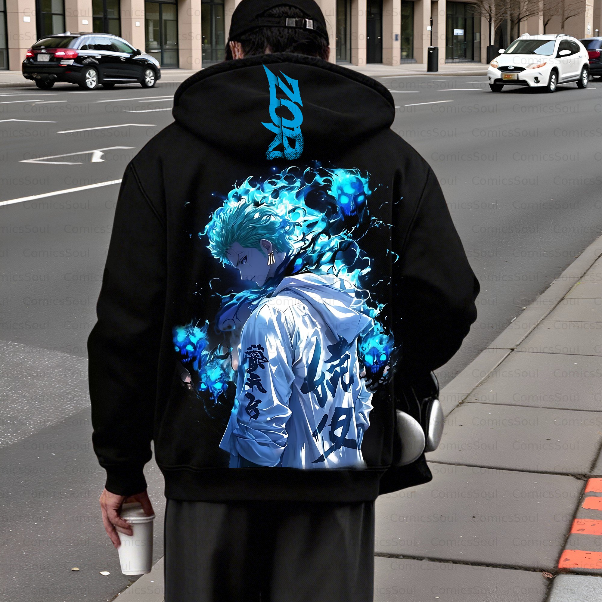 Unisex Graphic Streetwear Vintage Zipper Cardigan Plush Hoodie