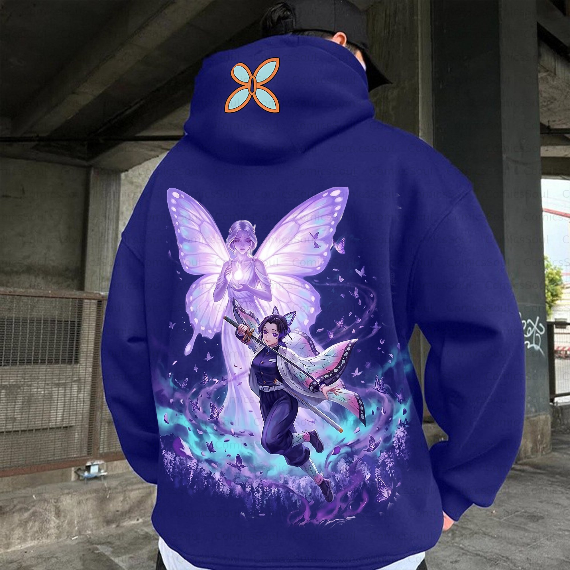 Plus Velvet Unisex Anime Graphic Streetwear Vintage Hoodie