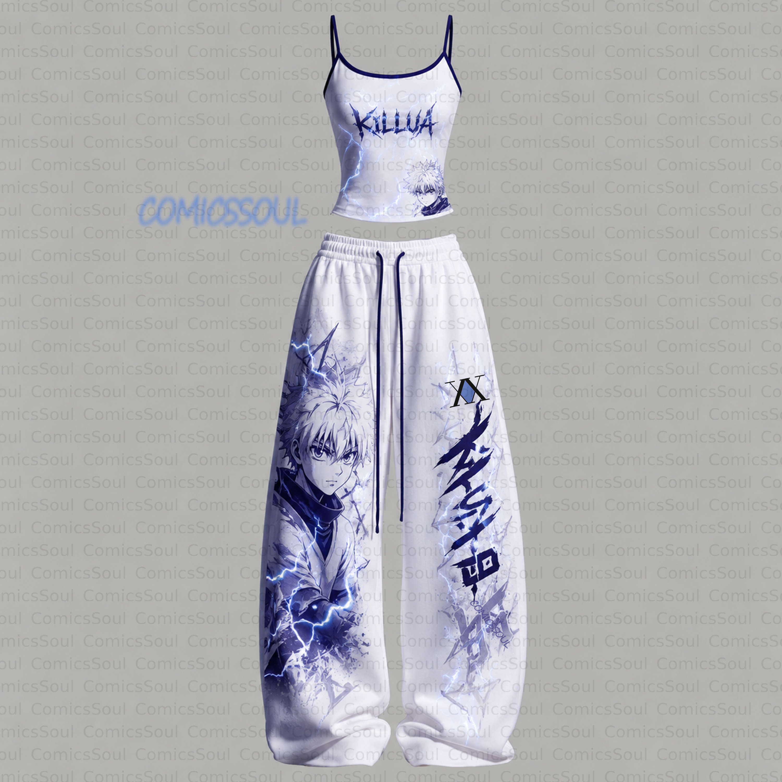 HUNTER×HUNTER Top & Elasticated Trousers Two-Piece Set