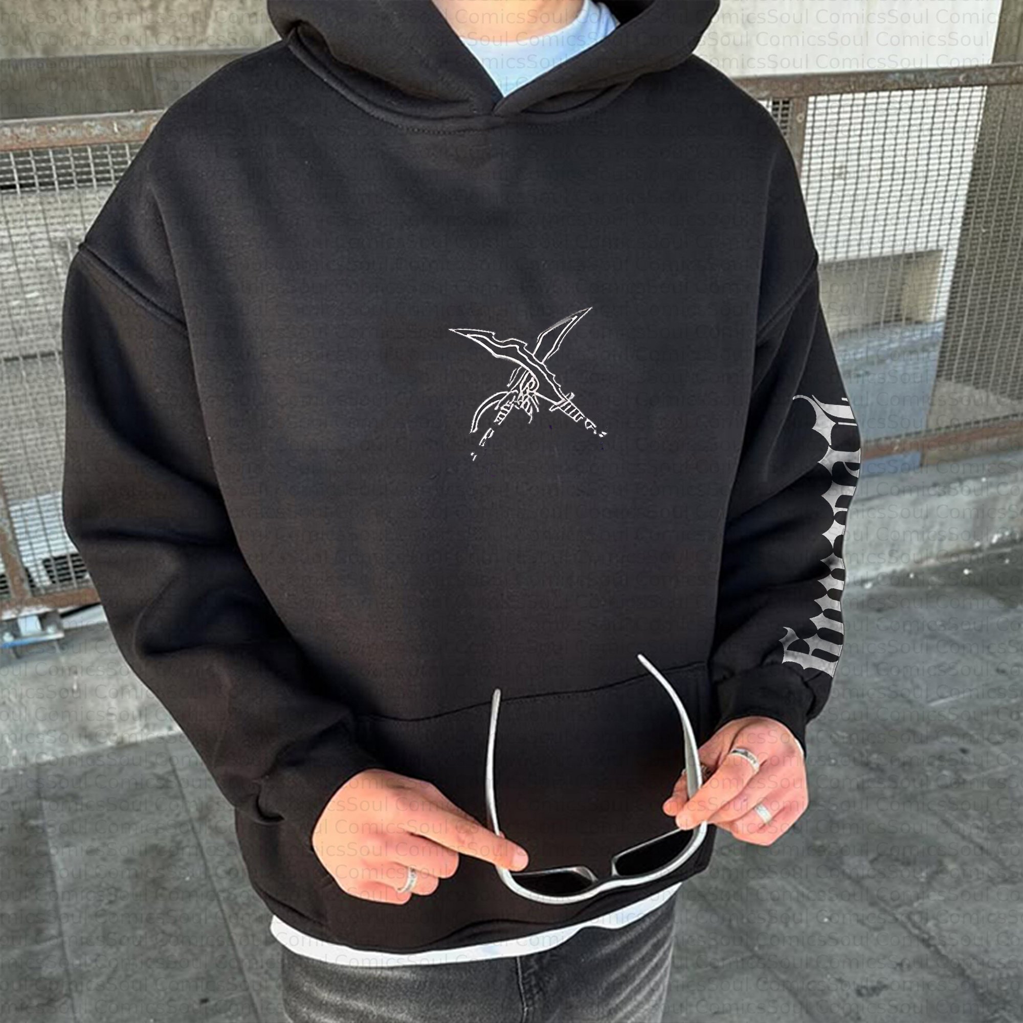 Plus Velvet Unisex Anime Graphic Streetwear Vintage Hoodie