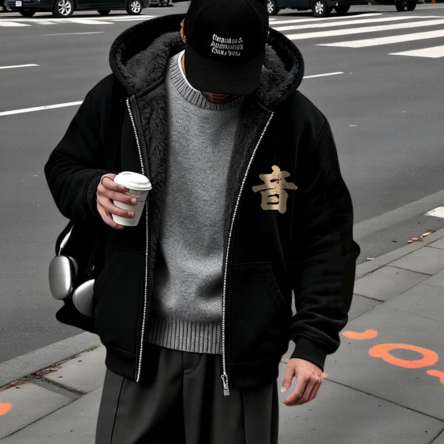 Unisex Graphic Streetwear Vintage Zipper Cardigan Plush Hoodie