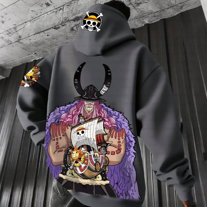 Plus Velvet Unisex Anime Graphic Streetwear Vintage Hoodie