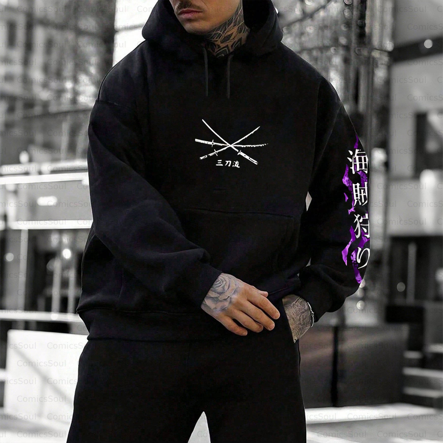 Plus Velvet Unisex Anime Graphic Streetwear Vintage Hoodie