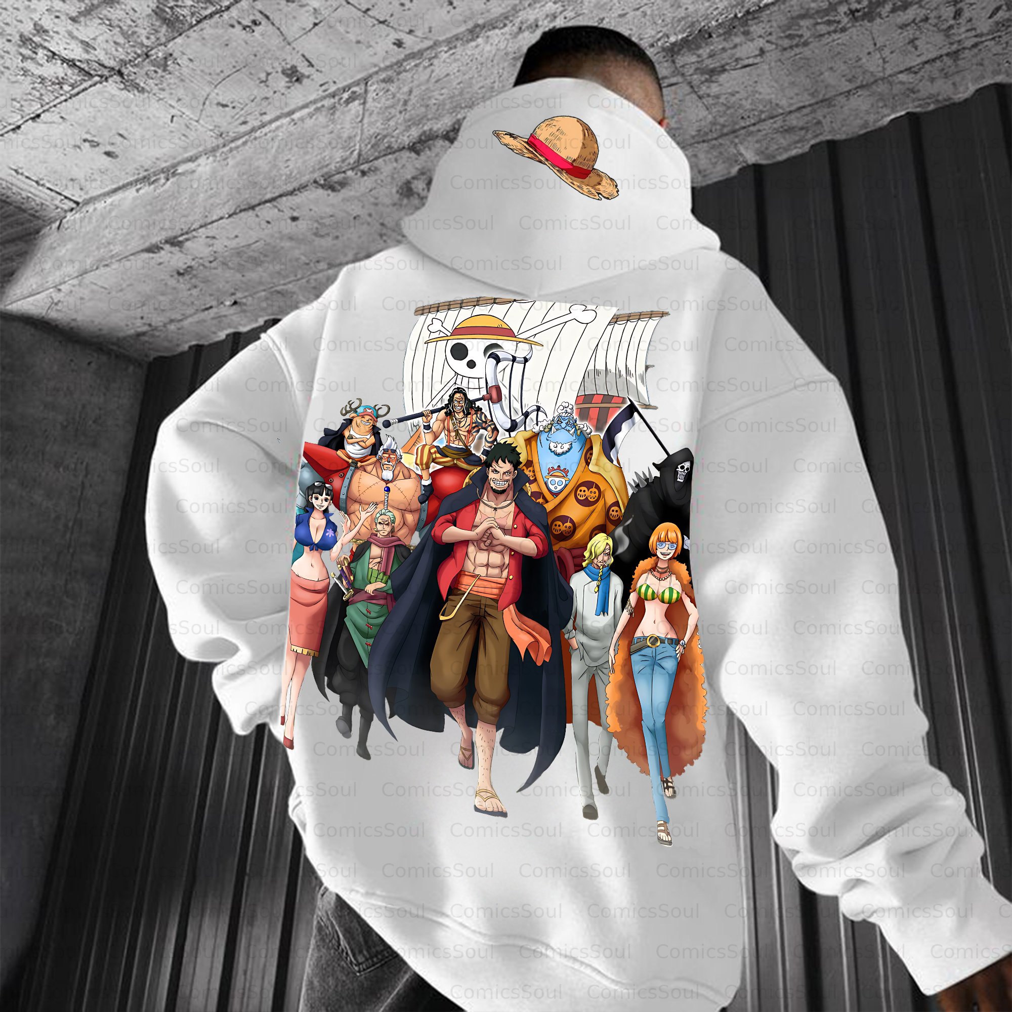 Plus Velvet Unisex Anime Graphic Streetwear Vintage Hoodie