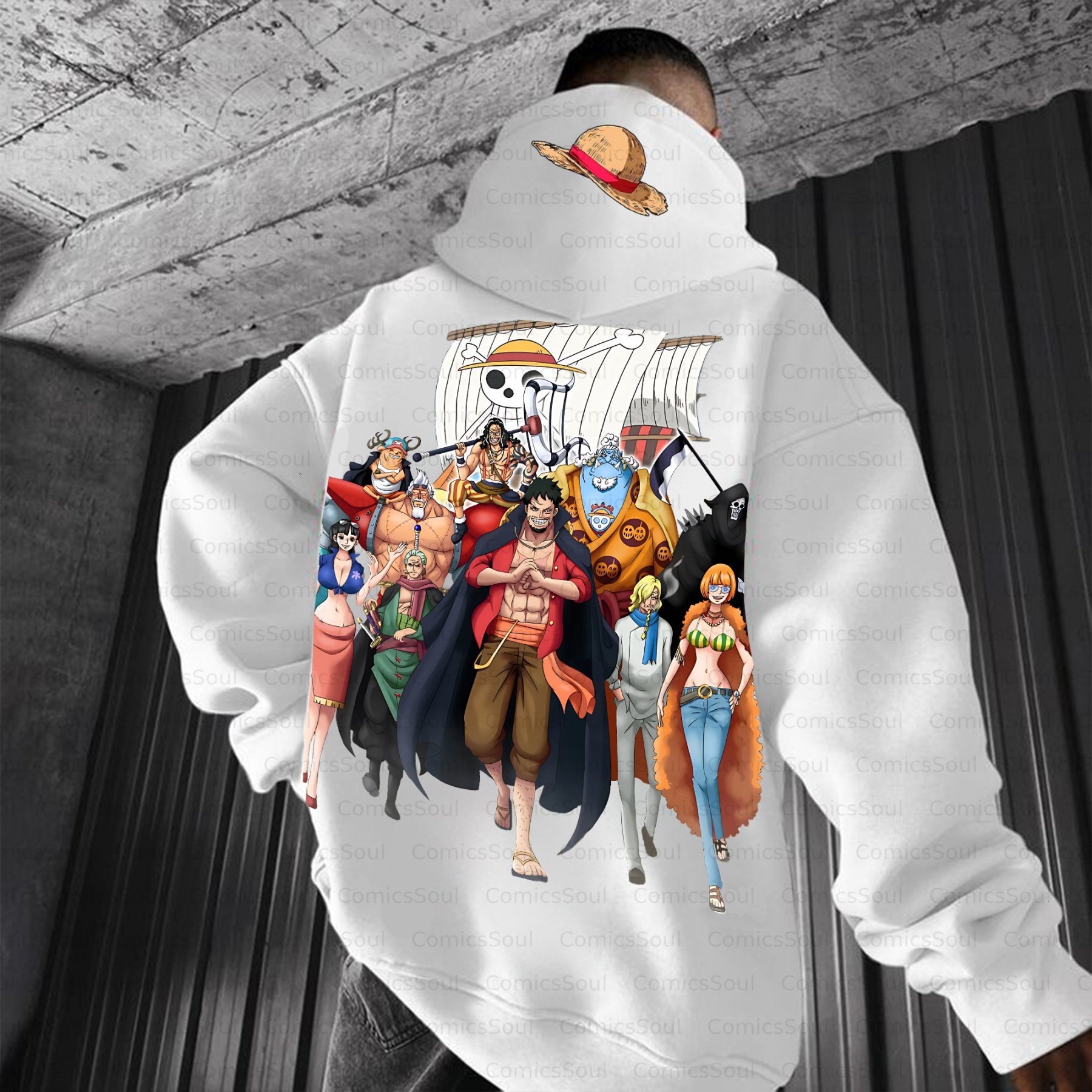 Plus Velvet Unisex Anime Graphic Streetwear Vintage Hoodie