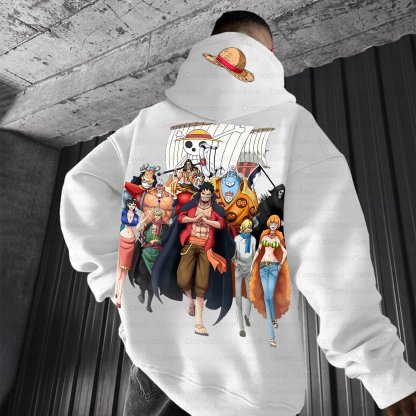 Plus Velvet Unisex Anime Graphic Streetwear Vintage Hoodie