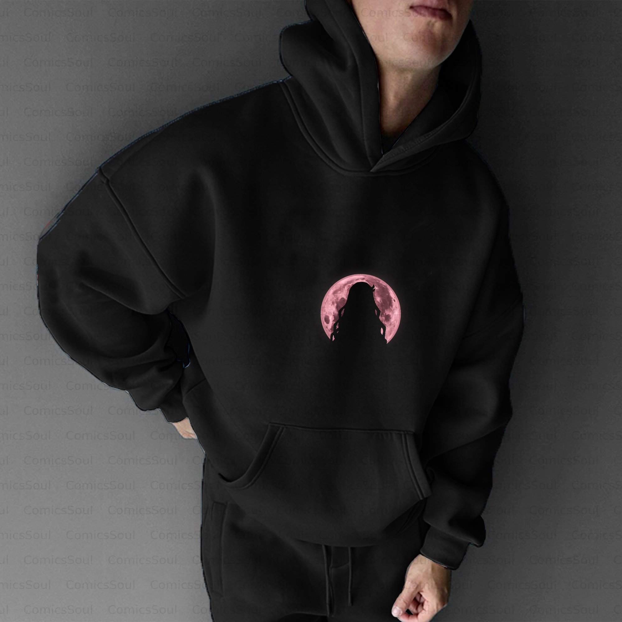 Plus Velvet Unisex Anime Graphic Streetwear Vintage Hoodie