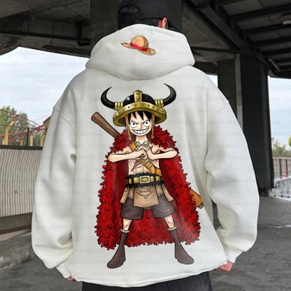 Plus Velvet Unisex Anime Graphic Streetwear Vintage Hoodie