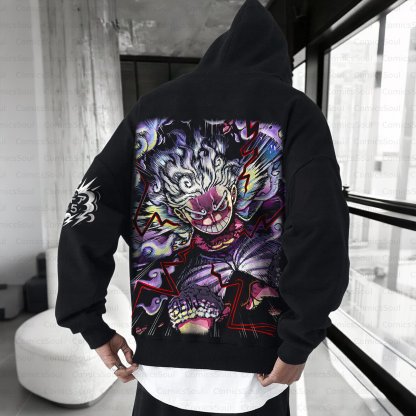 Plus Velvet Unisex Anime Graphic Streetwear Vintage Hoodie