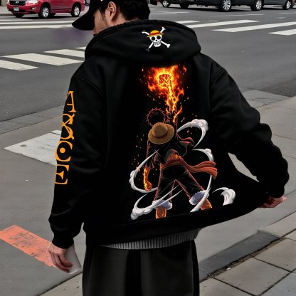 Unisex Graphic Streetwear Vintage Zipper Cardigan Plush Hoodie