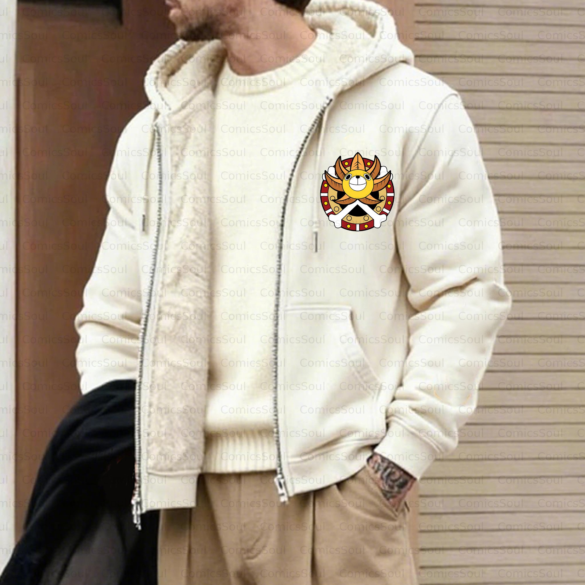 Unisex Graphic Streetwear Vintage Zipper Cardigan Plush Hoodie