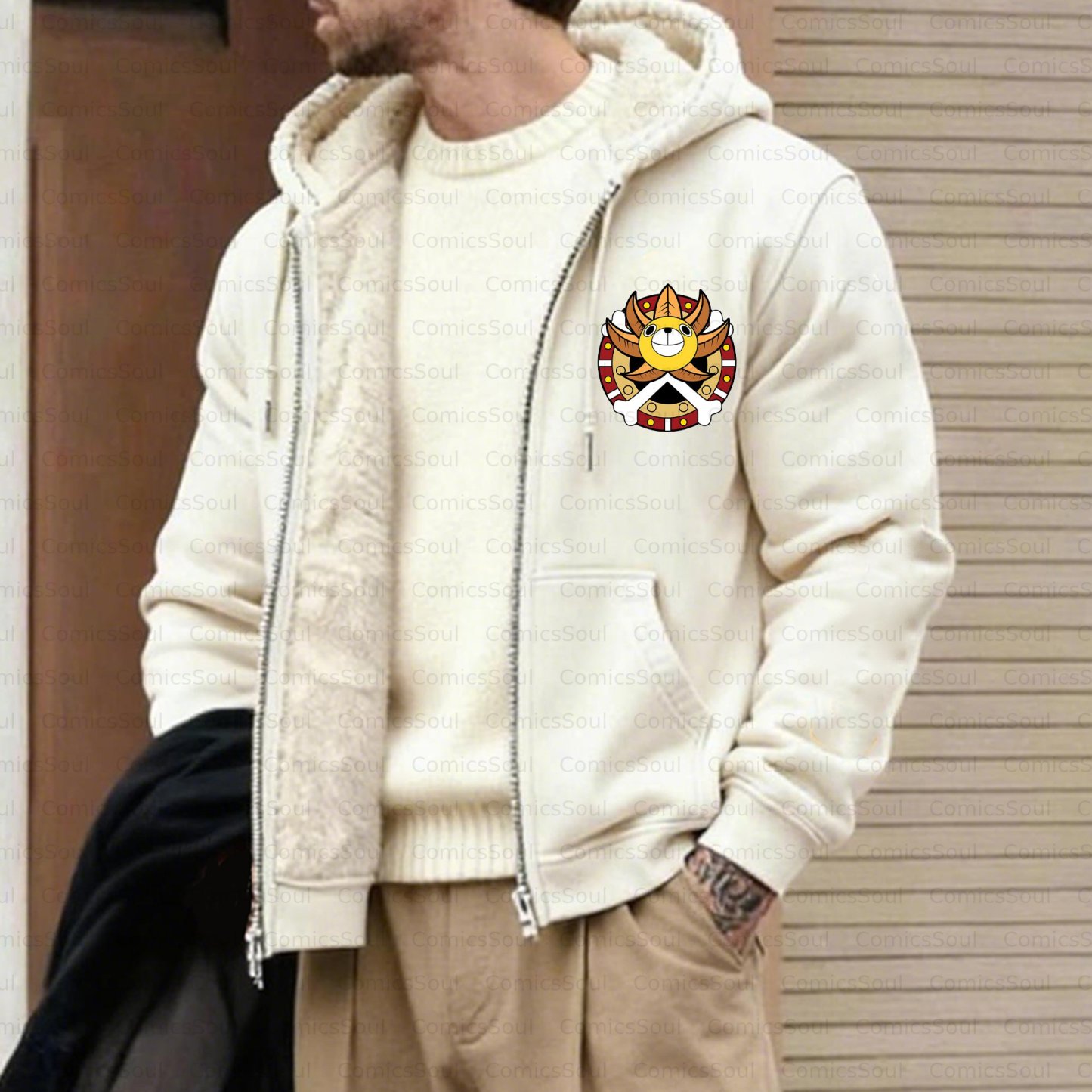 Unisex Graphic Streetwear Vintage Zipper Cardigan Plush Hoodie