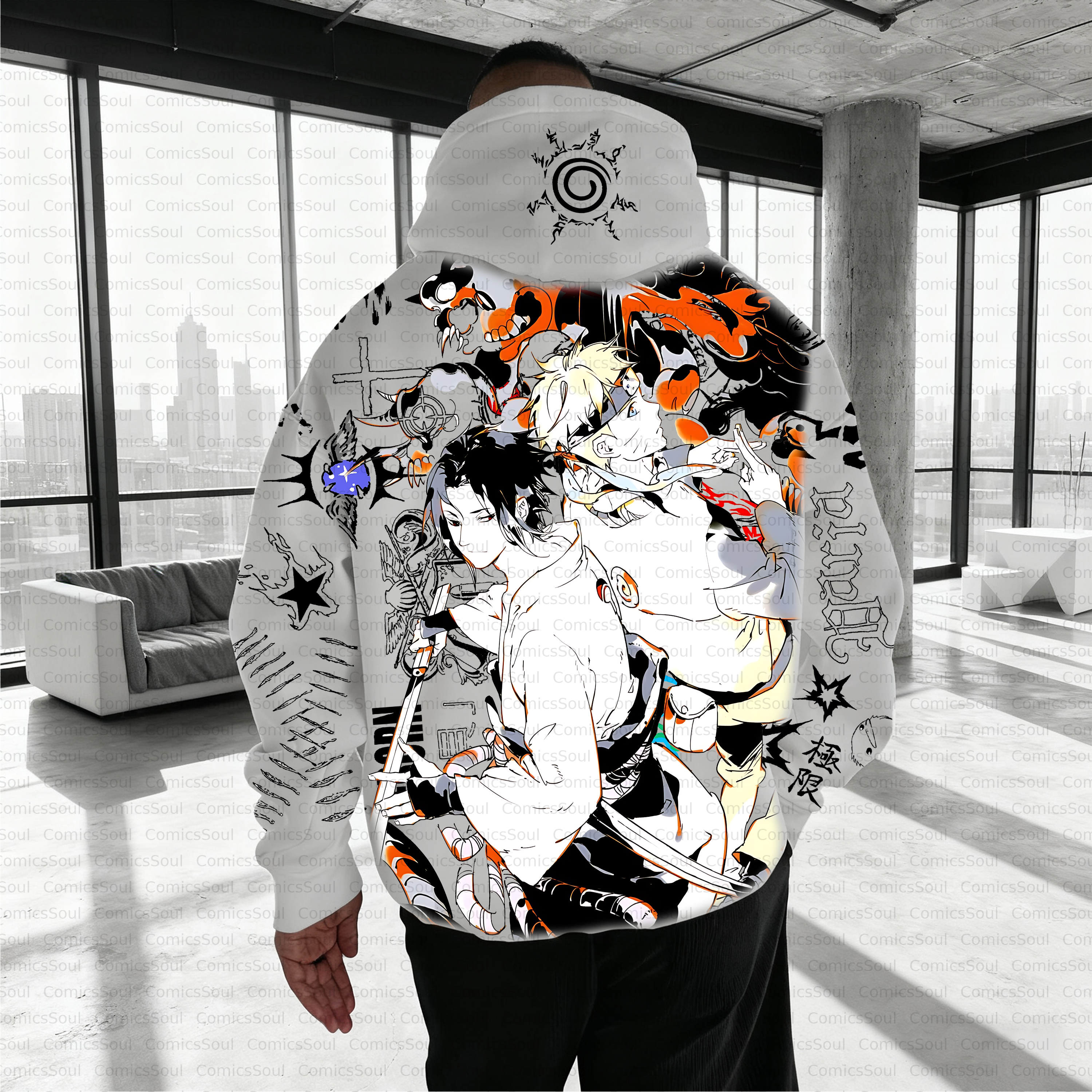 Unisex Anime Inspired Vintage Plush Hoodie