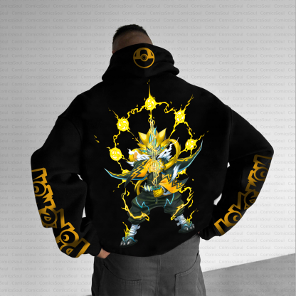 Unisex Anime Inspired Vintage Plush Hoodie