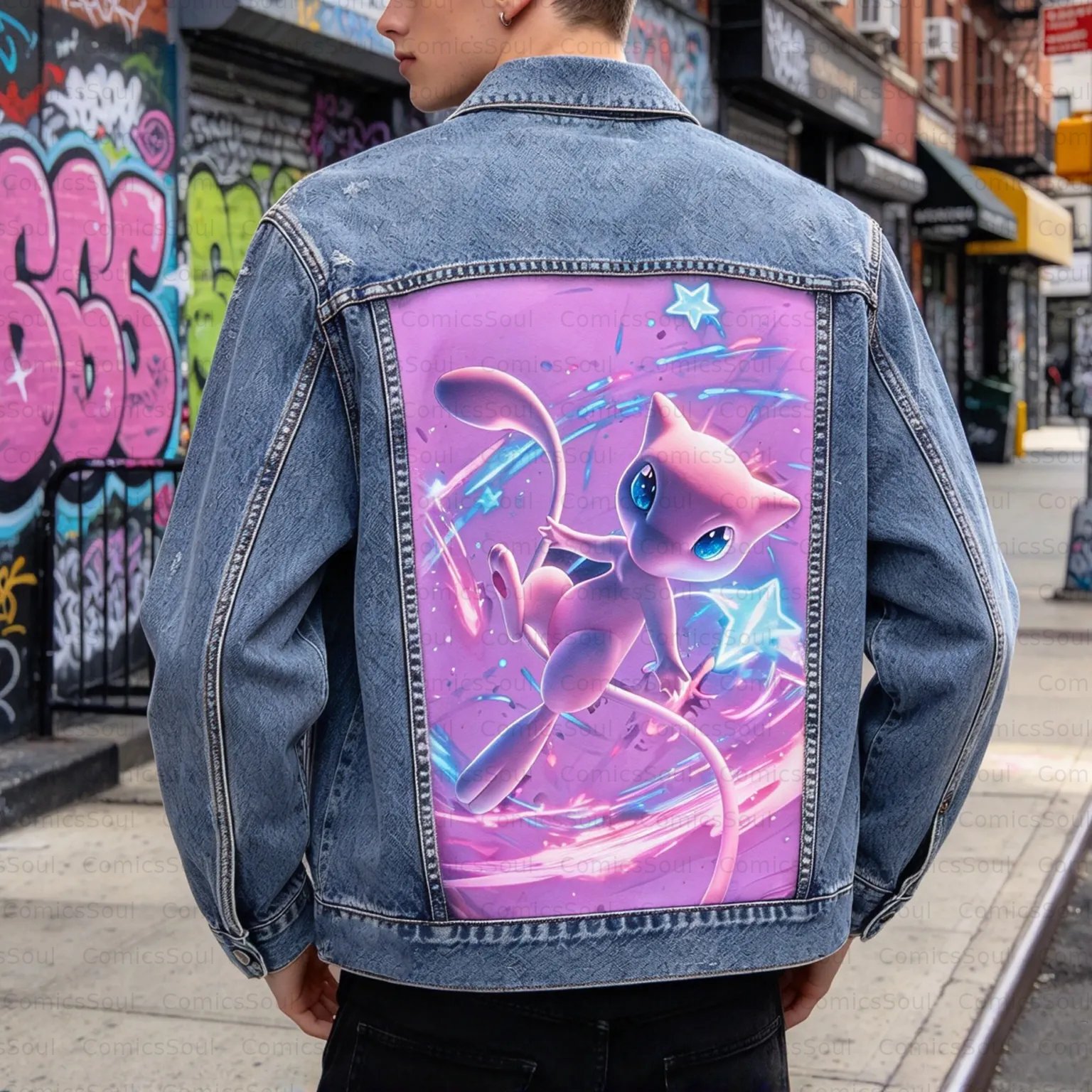 Pokémon Unisex Retro Anime Jacket - Velcro Back with Detachable Replaceable Panel