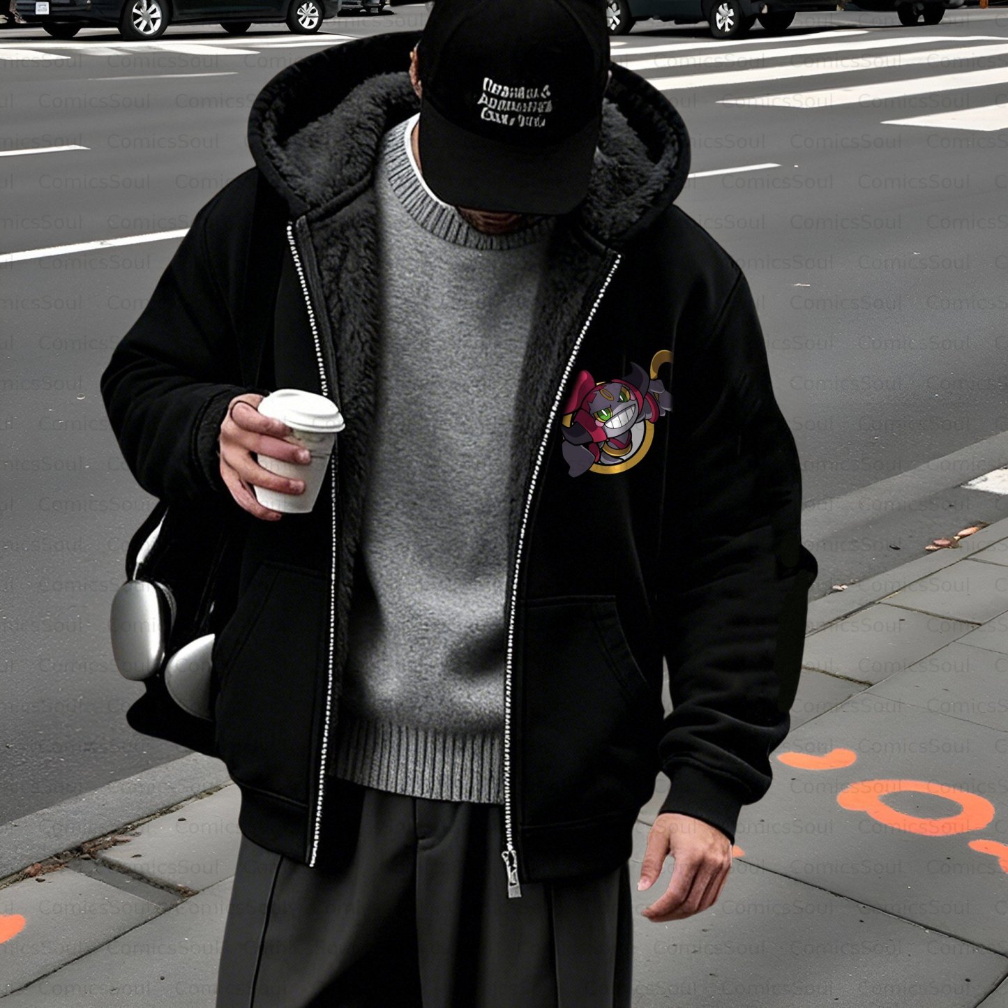 Unisex Graphic Streetwear Vintage Zipper Cardigan Plush Hoodie