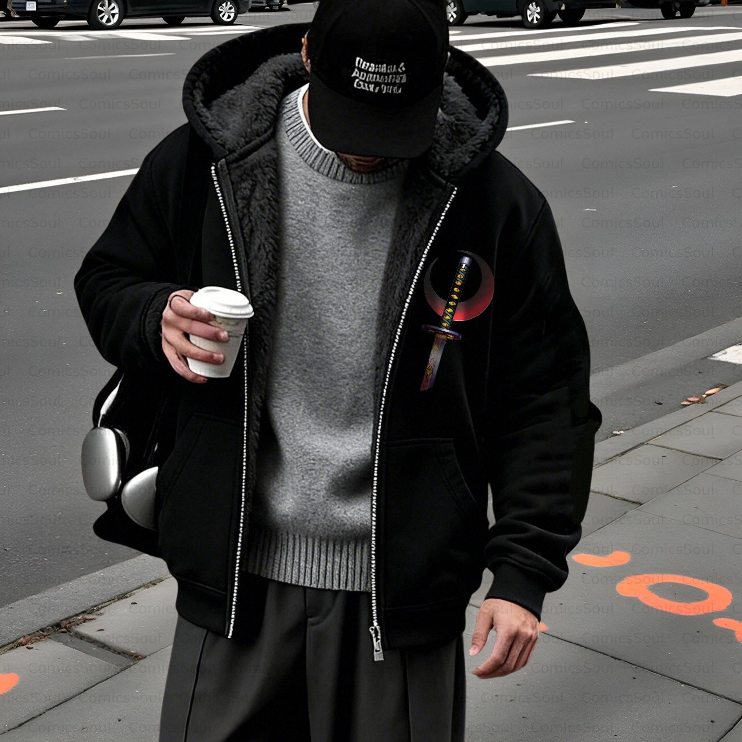 Unisex Graphic Streetwear Vintage Zipper Cardigan Plush Hoodie