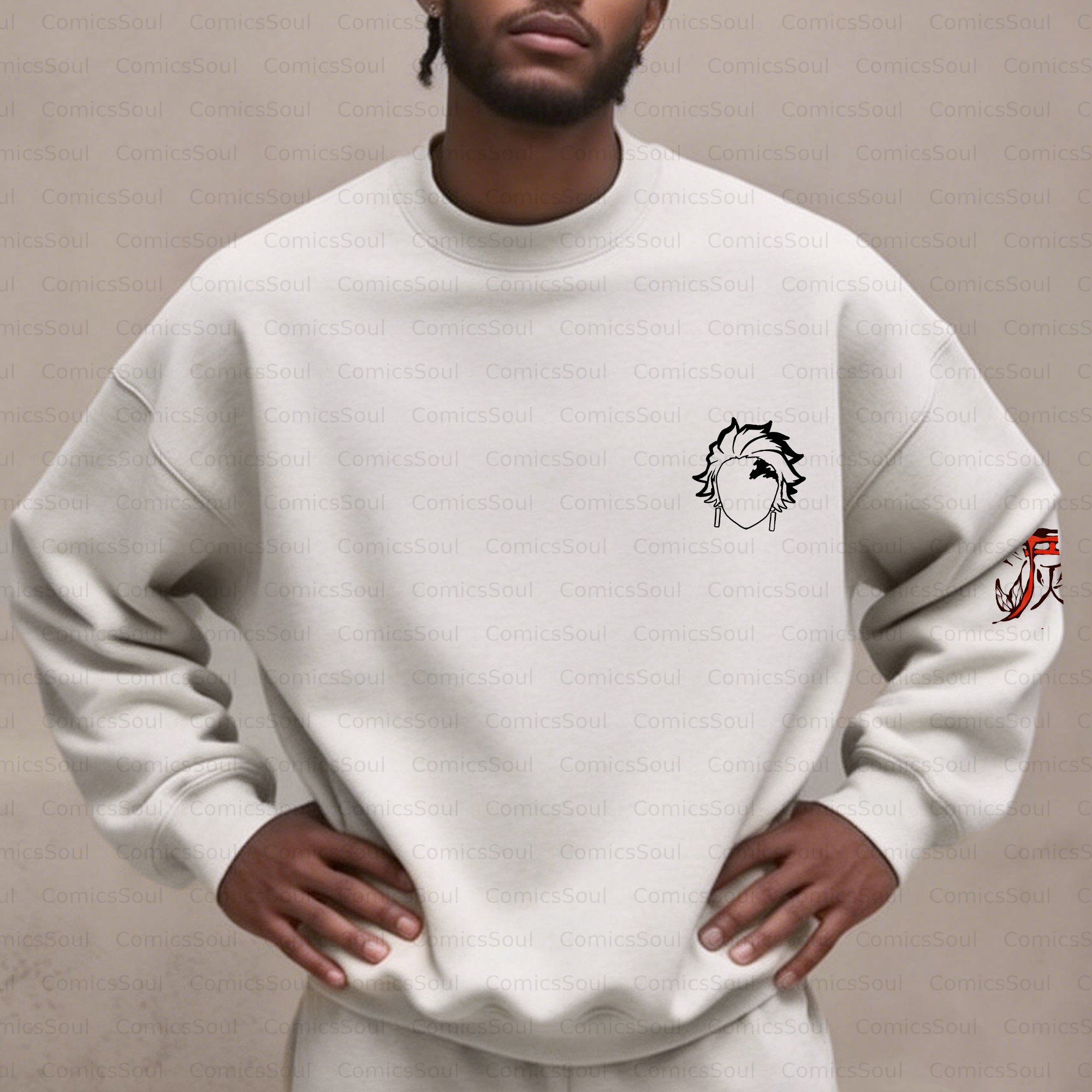 Plus Velvet Unisex Anime Inspired Vintage Sweatshirt