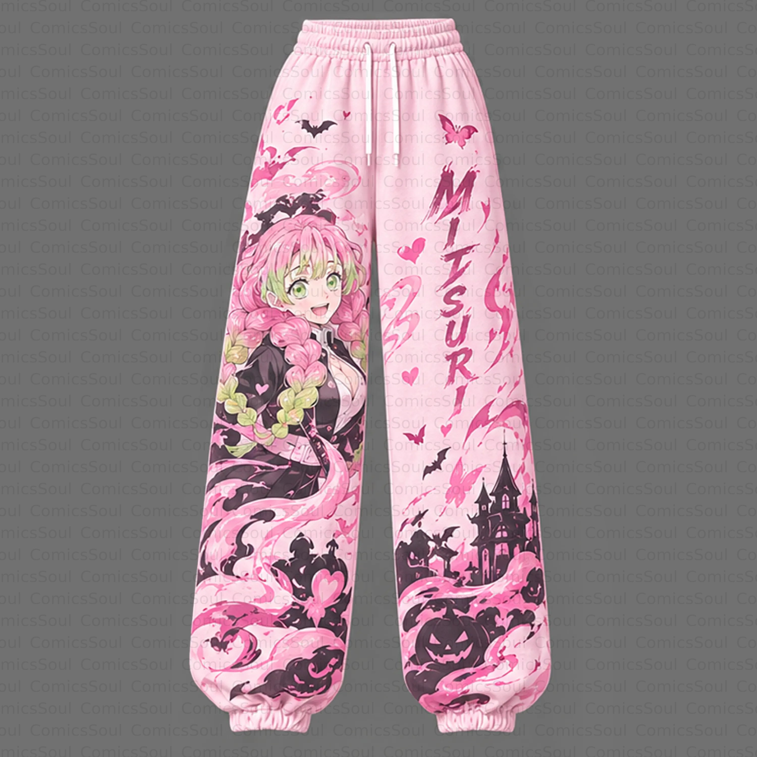 Demon Slayer Cropped Long Sleeve Hoodie & High Waist Jogger Pants Two Piece