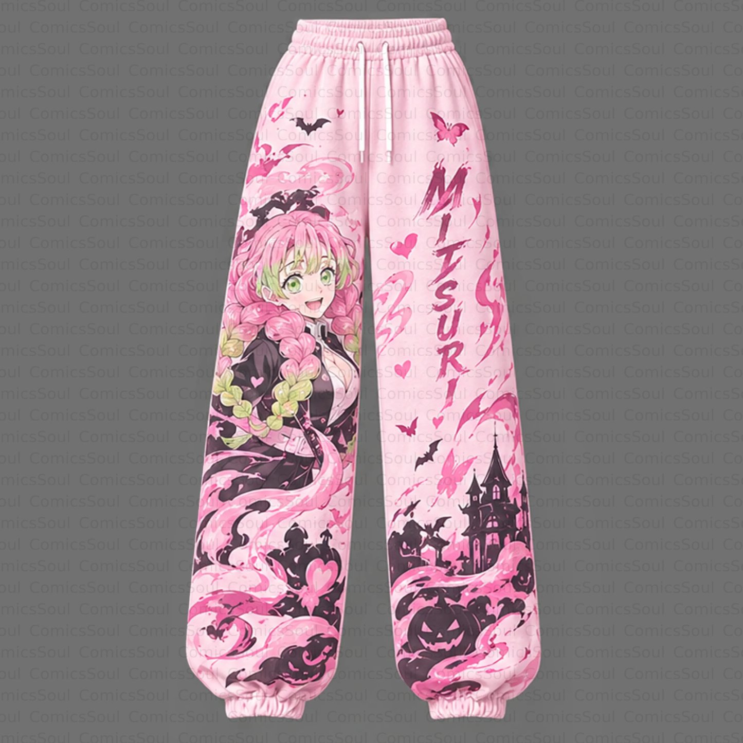 Demon Slayer Cropped Long Sleeve Hoodie & High Waist Jogger Pants Two Piece