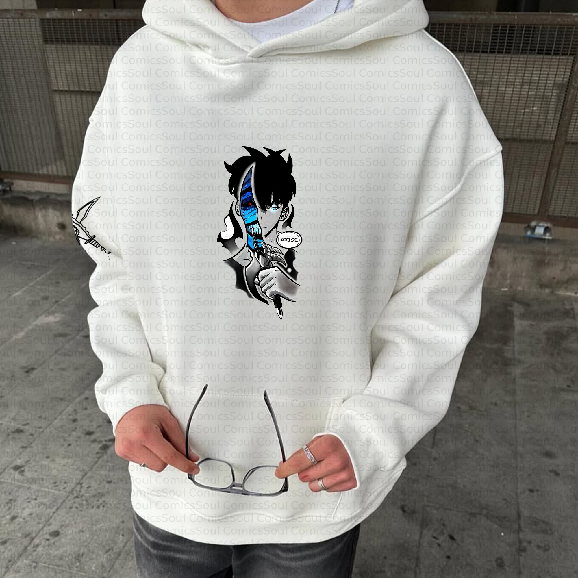 Plus Velvet Unisex Anime Graphic Streetwear Vintage Hoodie