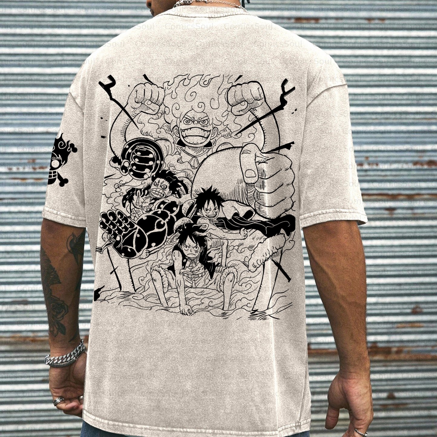 Unisex Anime Inspired Vintage Washed T-shirt