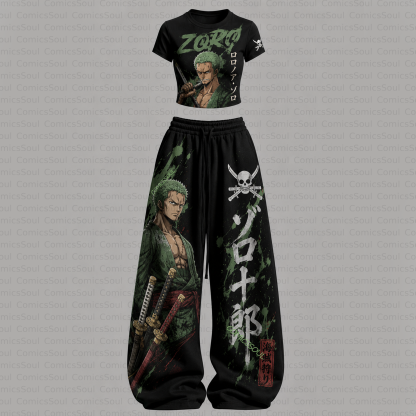 ONE PIECE Top & Elasticated Trousers Two-Piece Set