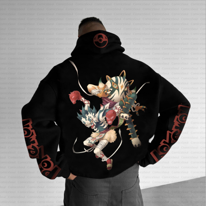 Unisex Anime Inspired Vintage Plush Hoodie