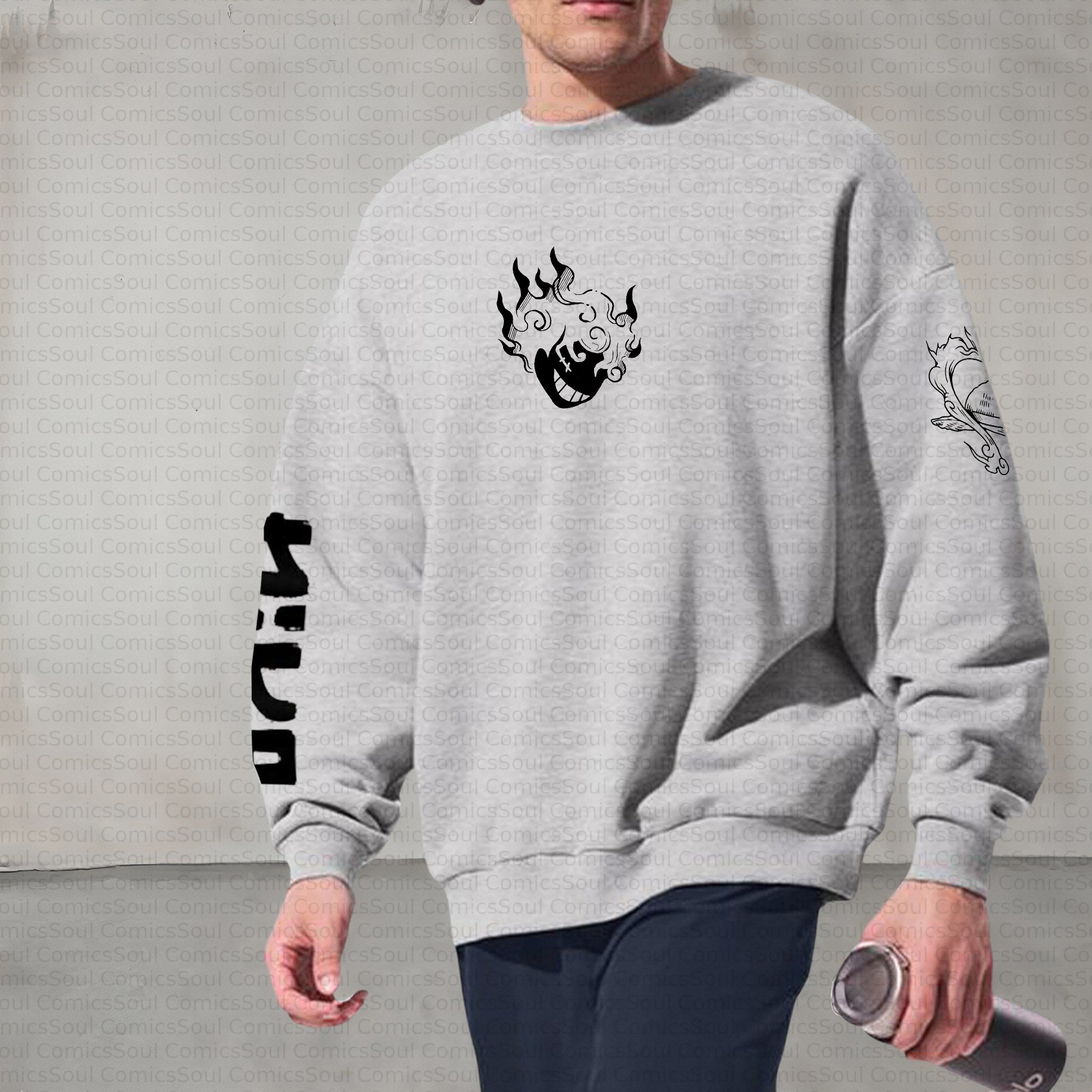 Plus Velvet Unisex Anime Inspired Vintage Sweatshirt