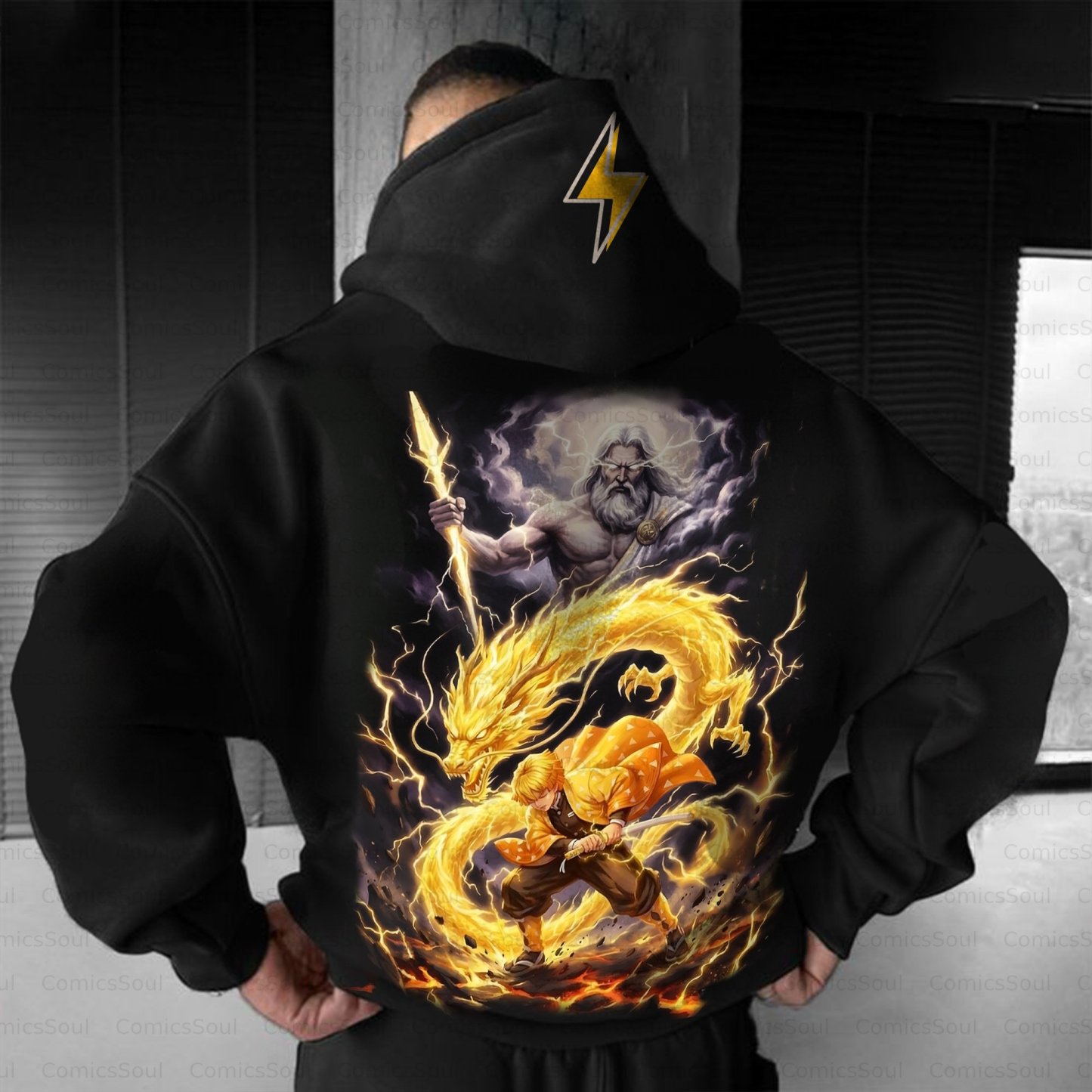 Plus Velvet Unisex Anime Graphic Streetwear Vintage Hoodie