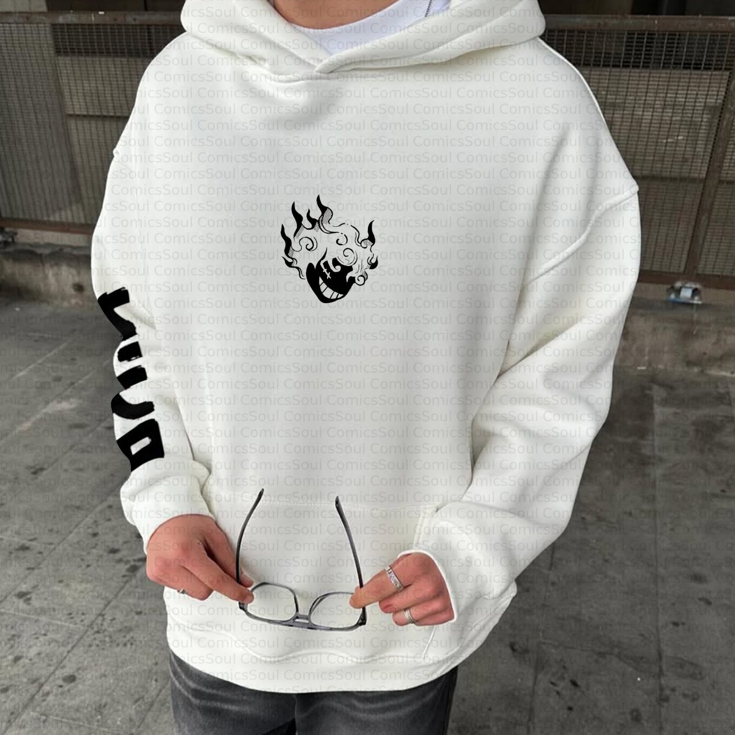 Plus Velvet Unisex Anime Graphic Streetwear Vintage Hoodie