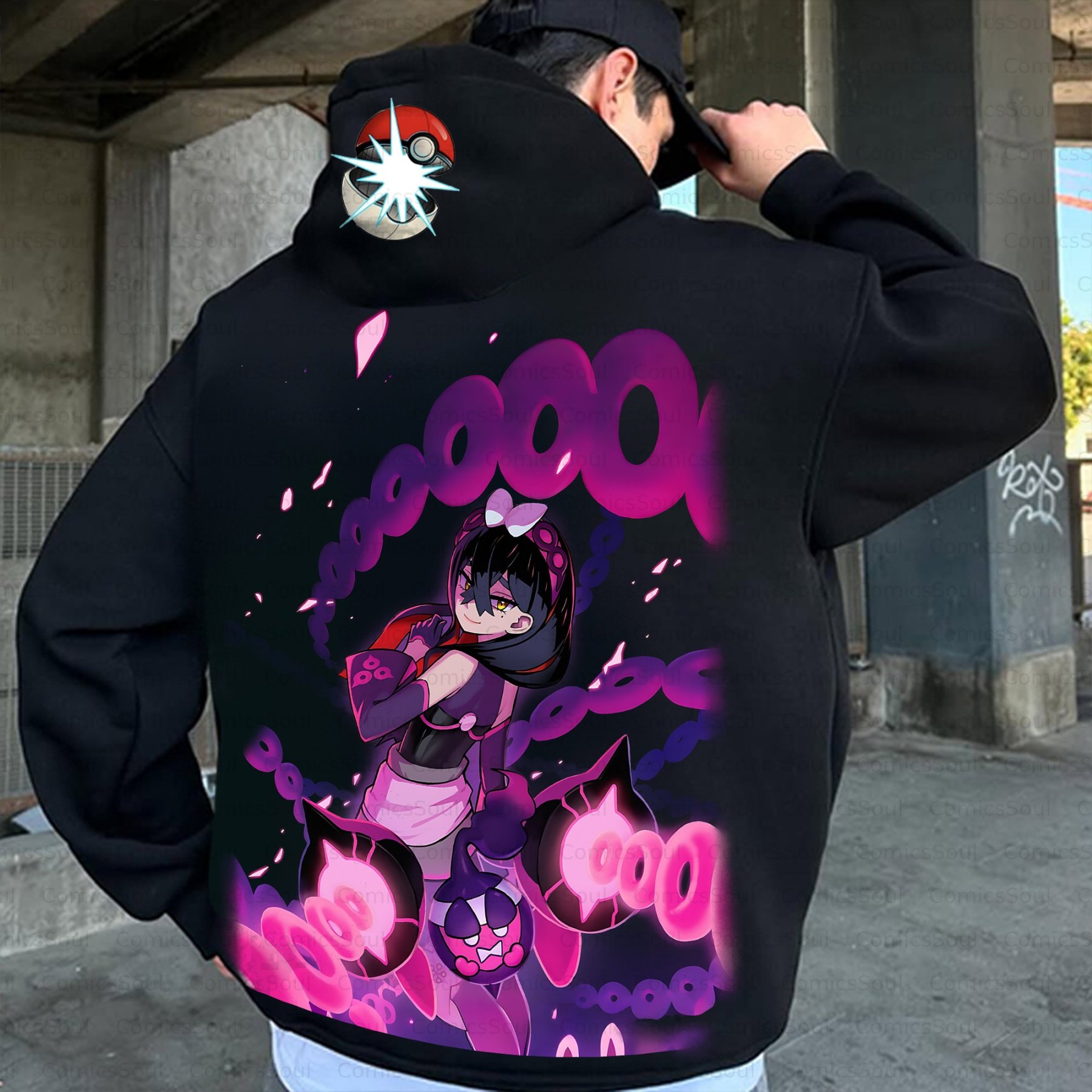 Plus Velvet Unisex Anime Graphic Streetwear Vintage Hoodie