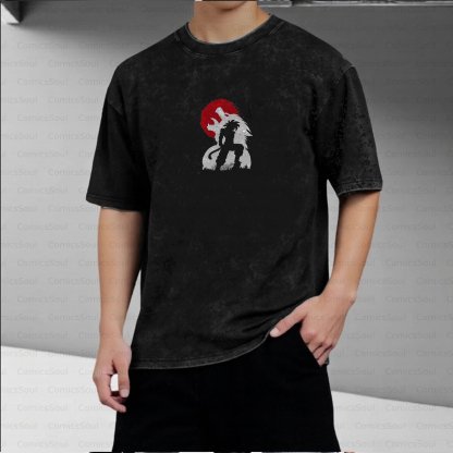 Unisex Anime Inspired Vintage Washed T-shirt