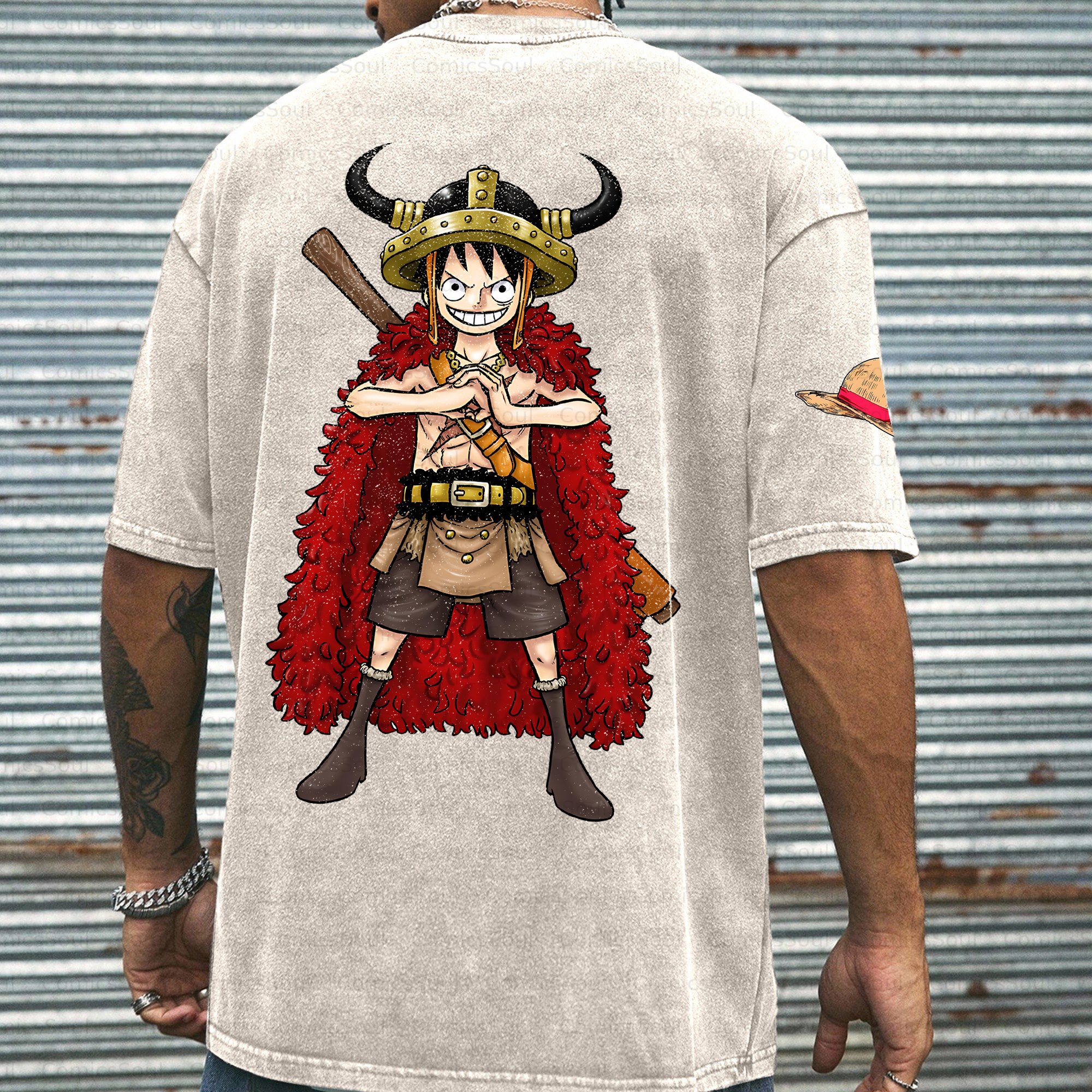 Unisex Anime Inspired Vintage Washed T-shirt