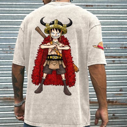 Unisex Anime Inspired Vintage Washed T-shirt