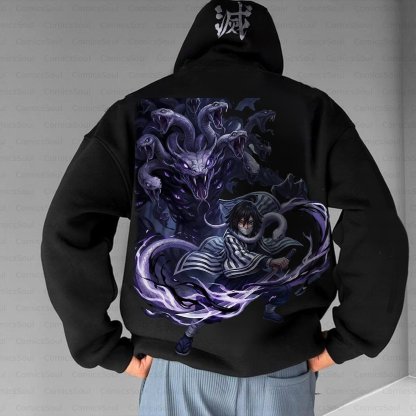 Plus Velvet Unisex Anime Graphic Streetwear Vintage Hoodie