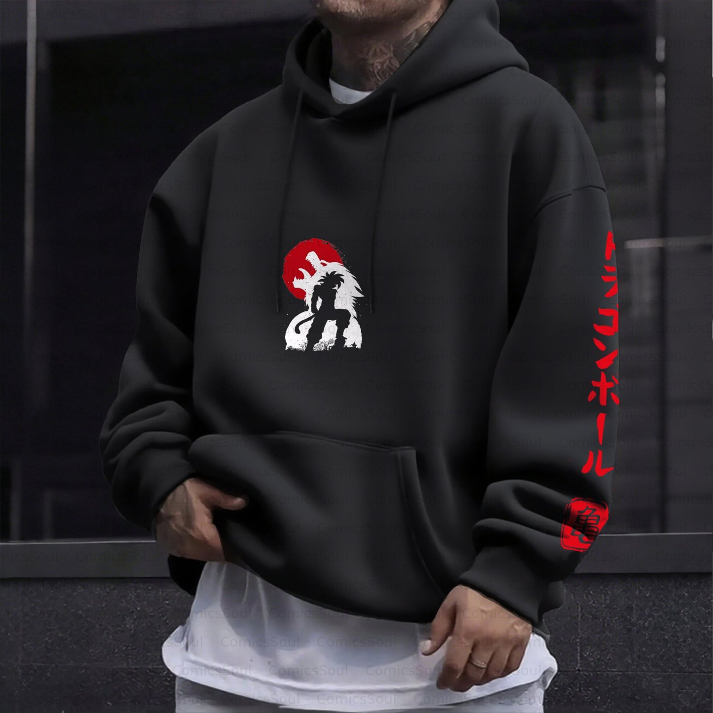 Plus Velvet Unisex Anime Graphic Streetwear Vintage Hoodie