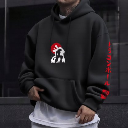 Plus Velvet Unisex Anime Graphic Streetwear Vintage Hoodie