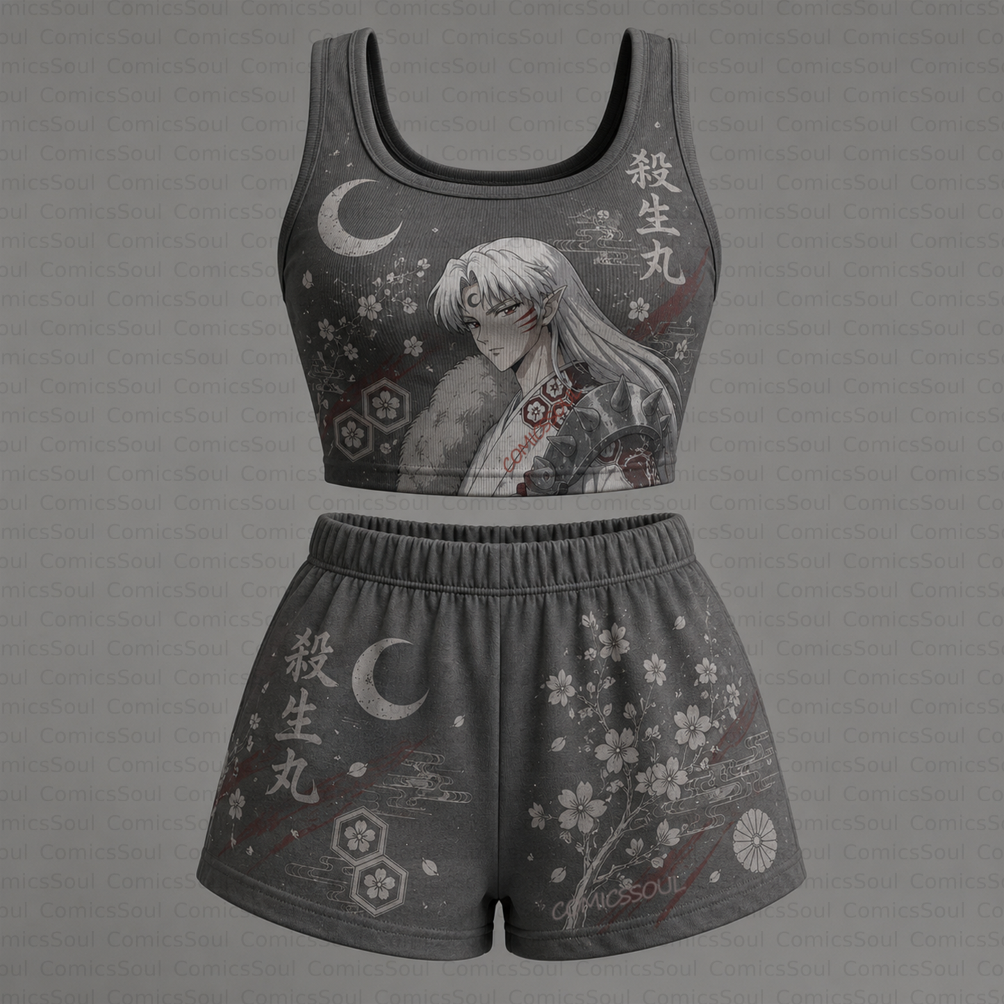 Inuyasha Vest and shorts Two-Piece Set